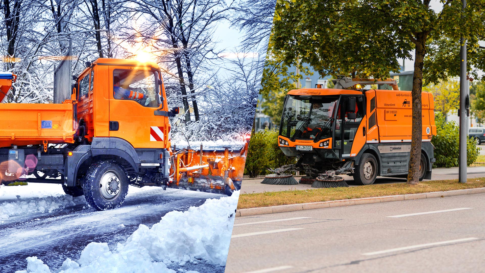 Wir versorgen München und Umgebung mit Dienstleistungen im Bereich Straßenreinigung und Winterdienst